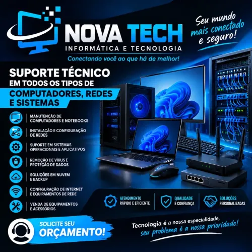 NOVA TECH - Informática e Tecnologia | Suporte Técnico, Computadores, Redes e Sistemas