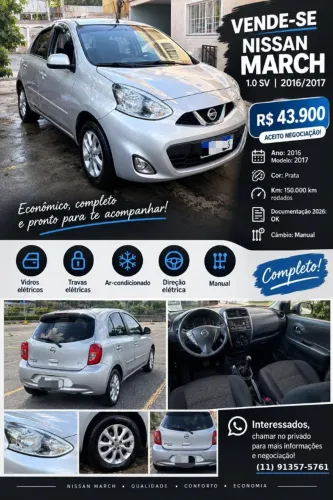 Nissan March SV 1.0 12V Flex 5P 2017