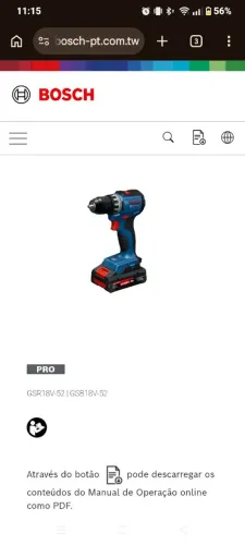 Parafusadeira importada Bosch GSR 18V-52