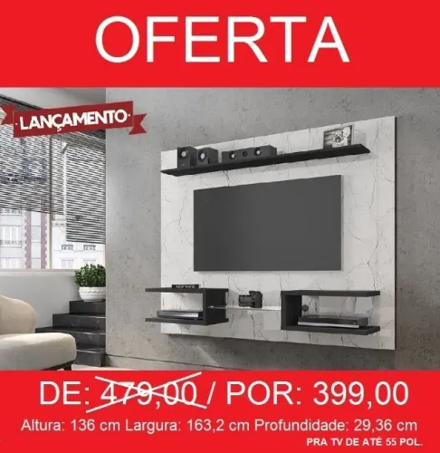 Painel suspenso para sala