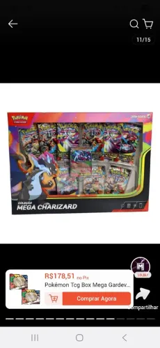 Pokémon TCG Box Coleção Mega Charizard X ex Copag