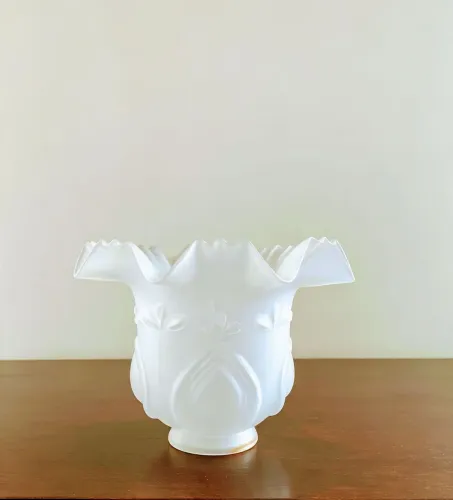 Tulipa vidro fosco satine branco para abajur ou arandela luminária de mesa