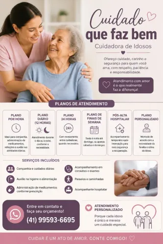 Cuidadora de idosos , acompanhante hospitalar