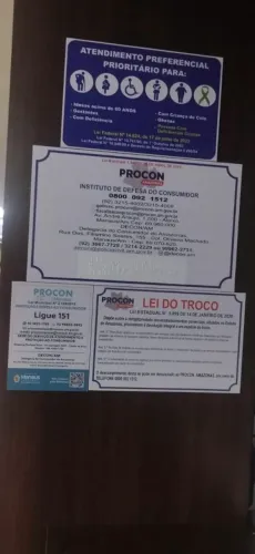 Kits. PLACAS DO PROCON EM BRAILLE + Procon Manaus + Atendimento Preferencial Lei do Troco