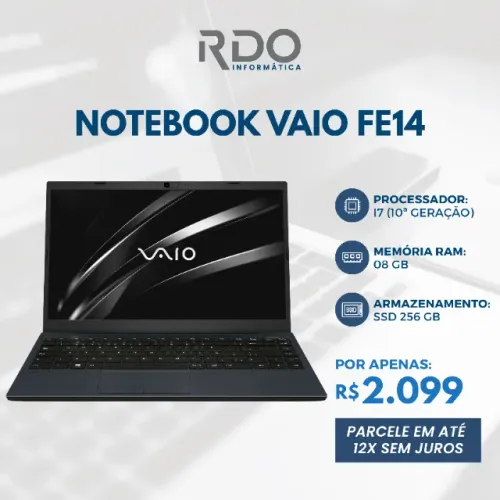 Notebook Vaio FE14 i7 10ª Gen, 8GB RAM, SSD 256GB - 12x Sem Juros!
