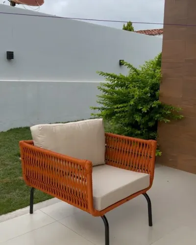 POLTRONA DE CORDA NÁUTICA PARA VARANDA, JARDIM, PISCINA