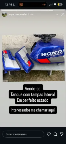 VENDE-SE TANQUE + TAMPAS LATERAIS HONDA CG 125