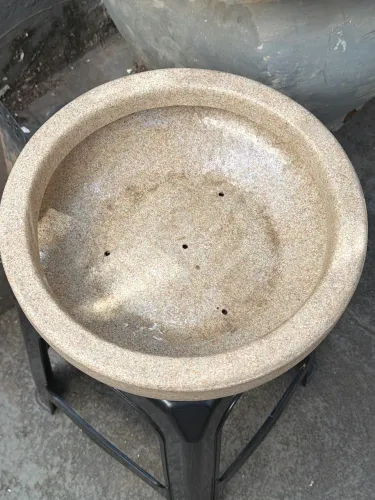 Vaso Afort para plantas raso cor areia