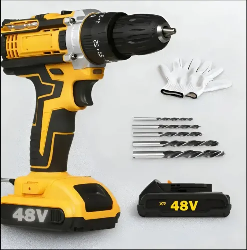 Parafusadeira Furadeira 48V com Bateria e Kit de Brocas | Potente e Versátil