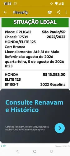 VENDO MINHA HONDA ELLITE