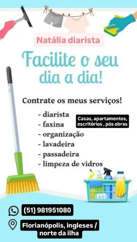 Ofereço meus serviços de diarista 