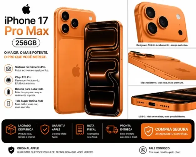 Iphone 17 Pro Max 256gb Original - Menor Preço - Lacrado Garantia Apple
