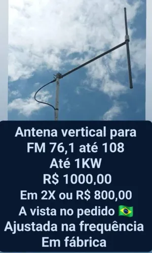 Antena vertical para FM profissional.