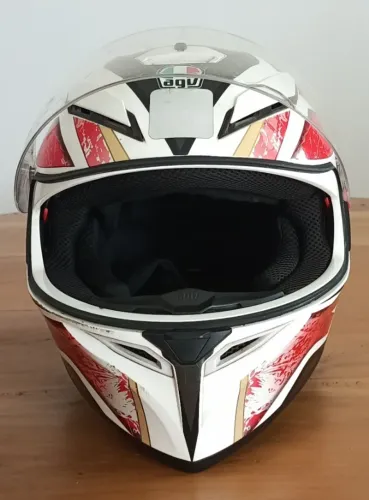 CAPACETE AGV K-3 SV VULCAN BRANCO, PRETO E VERMELHO
