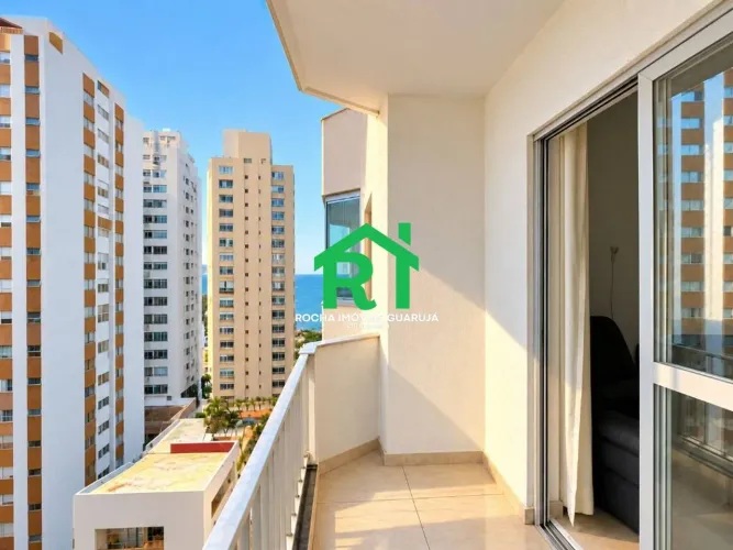 Apartamento vista mar com 1 quarto e 1 vaga à venda em Pitangueiras, Guarujá
