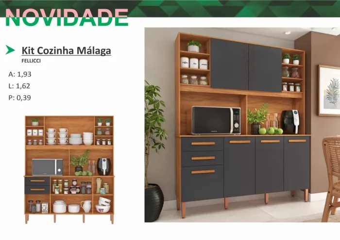 Armário de Cozinha 1,62 Largura - Promoção 