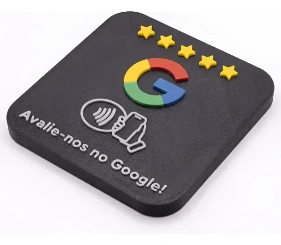 Placa de Avaliação Google por Aproximação NFC - Preta