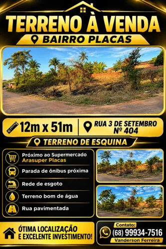 Vendo esse terreno no placas