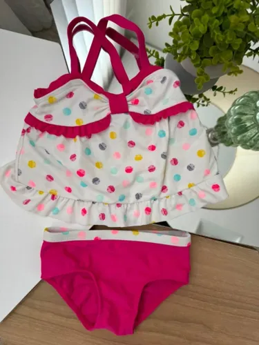 biquíni koala baby branco bolinhas 9-12 meses