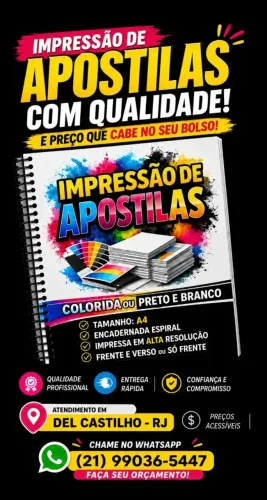 Impressão, cópia, encadernação, plastificado e digitalização de documentos