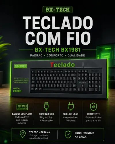 Teclado USB com Fio BX-TECH BX1981 | Entrega Gratis em Toledo