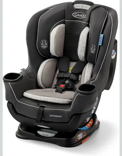 Cadeira infantil Graco para carro 2 em 1 com sistema LATCH preto e cinza
