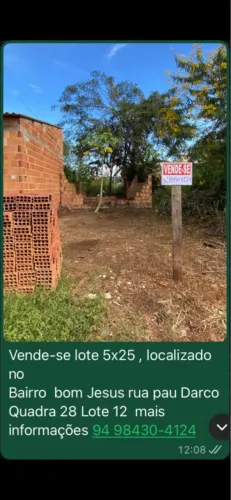 Vende-se esse lote