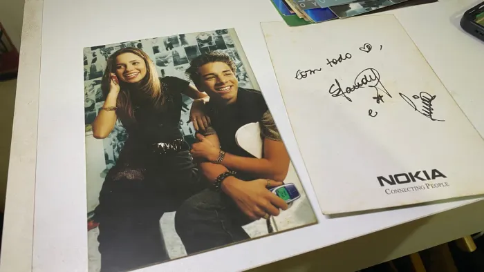 Sandy e Junior Postal Nokia - com mensagem - frente e verso