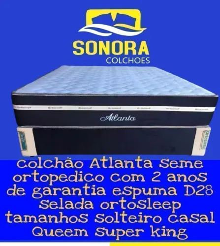Colchão Atlanta seme ortopédico com a base casal