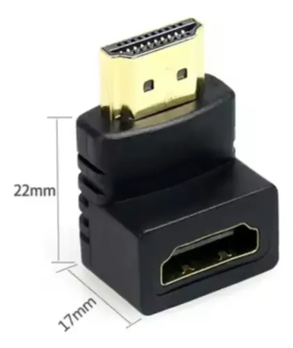 Adaptador Macho Fêmea Dourado Hdmi 90 Graus Storm Novo Loja Coimbra Computadores