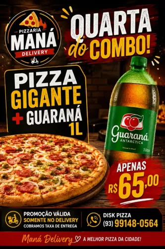 Pizzaria MANÁ DELIVERY promoção 