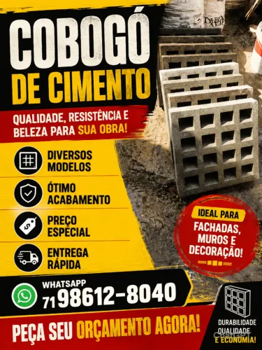 COBOGÓ DE CIMENTO ,Qualidade, resistência e beleza para sua obra!