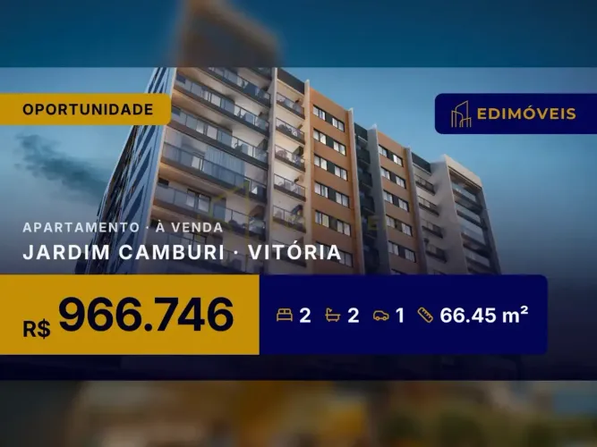 Seu novo lar em Jardim Camburi: Apartamento 2 quartos com 1 suíte