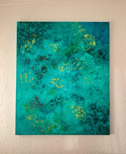 Quadro Abstrato Original 100x150 cm - Acrílica com Textura