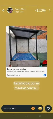 Vende-se estrutura metálica de 2,5 x 4,20 m. R$ 1300,00 parcelo no cartão