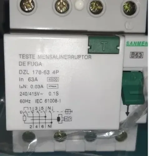 Interruptor de corrente de fuga - Sanmen 63a/30ma