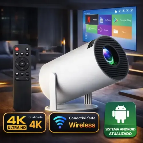 Projetor Smart Portátil Full Hd 4k Android 11 Wi-fi Bluetooth Com Controle