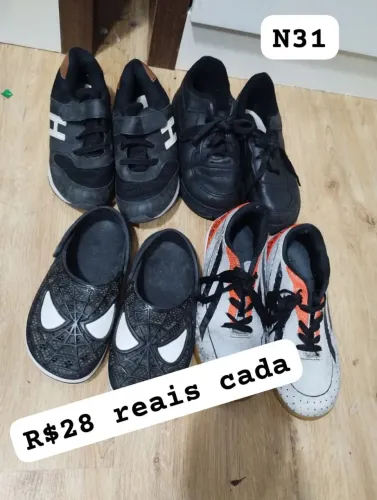 Tenis numero 31 menino, lote