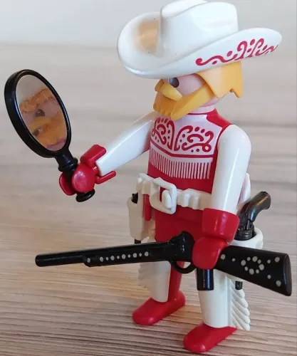 Boneco Playmobil importado Cowboy com espelho