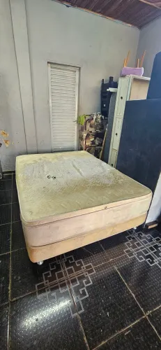 cama box casal padrão base e colchão espuma ortopédica usados ENTREGA GRÁTIS