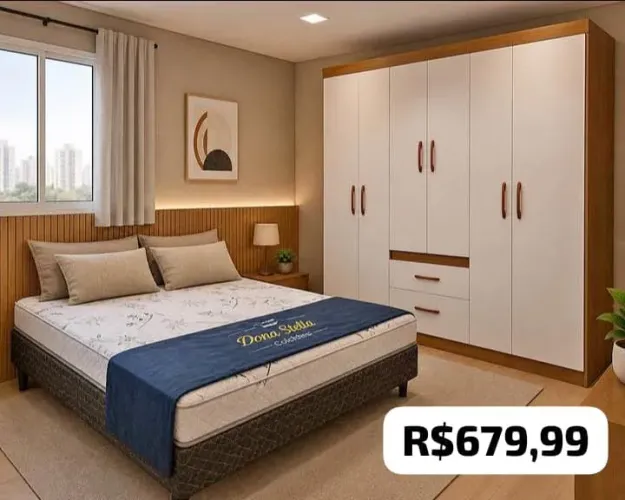 Kit Quarto Cama / Cama Box + Armário