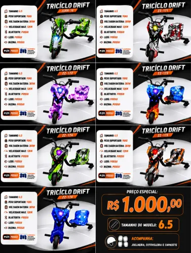 TRICICLO ELÉTRICO DRIFT 300W