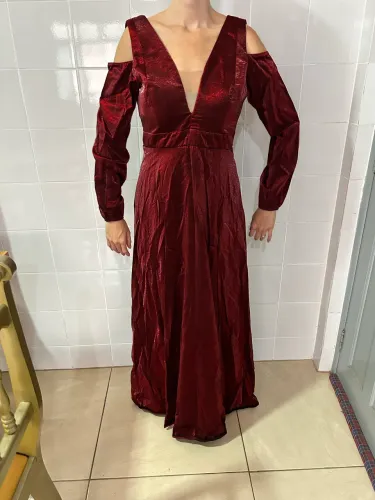Vestido Alfaiataria cor Marsala festa