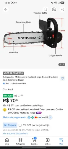 Adaptador para esmilhadeira