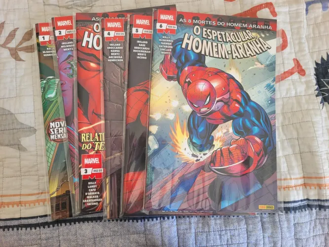 homem-aranha (2025) volumes 1 ao 6, com o arco completo 8 mortes do homem-aranha