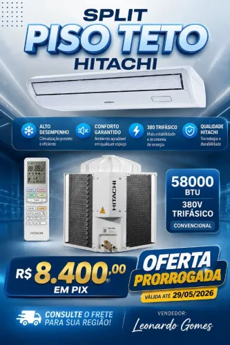 Ar condicionado piso teto Hitachi 58btu 380/3