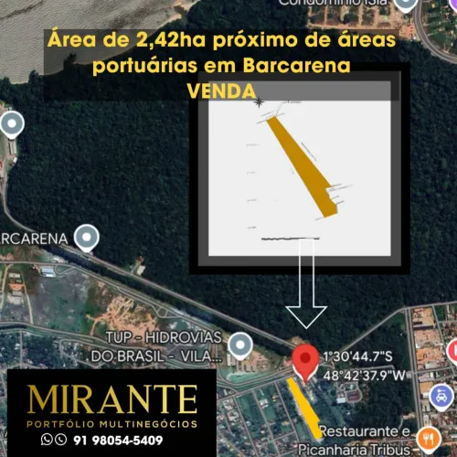Área de 2,42ha em Barcarena perto de área portuária