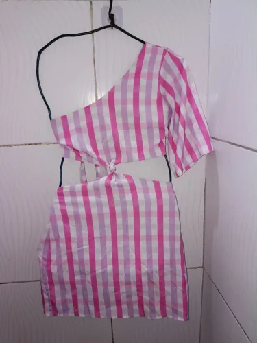 Vestido Xadrez Rosa Feminino M