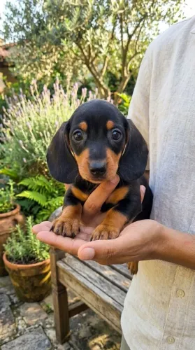 Filhotes de dachshund salsichinha tekel Basset anão macho 