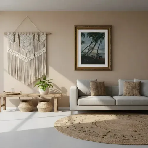 Quadro Decorativo - Óleo Sobre Tela - 'Entardecer Na Lagoa'